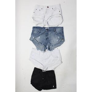 One by One Teaspoon Womens Denim Shorts White Blue Black Size 32 26 27 Lot 4